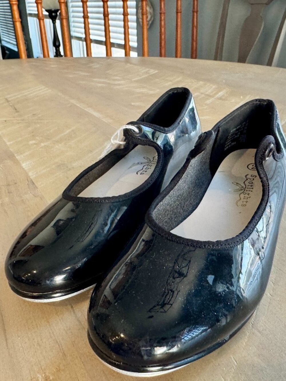 Spotlights Black Patent Mary Jane Tap Dance Shoes Size 2
